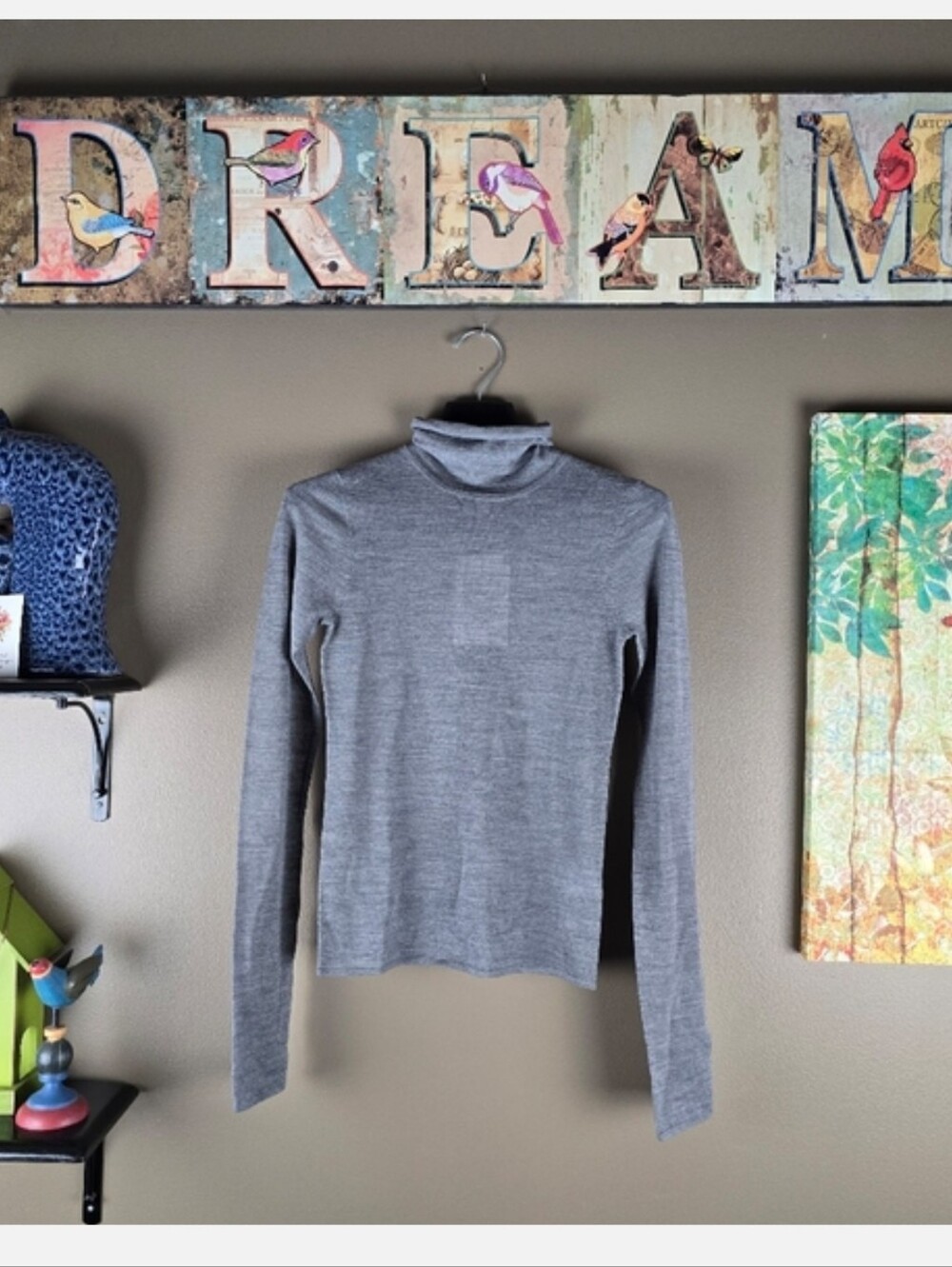 A.L.C. Fine MerinoTurtleneck Top Gray Size Small